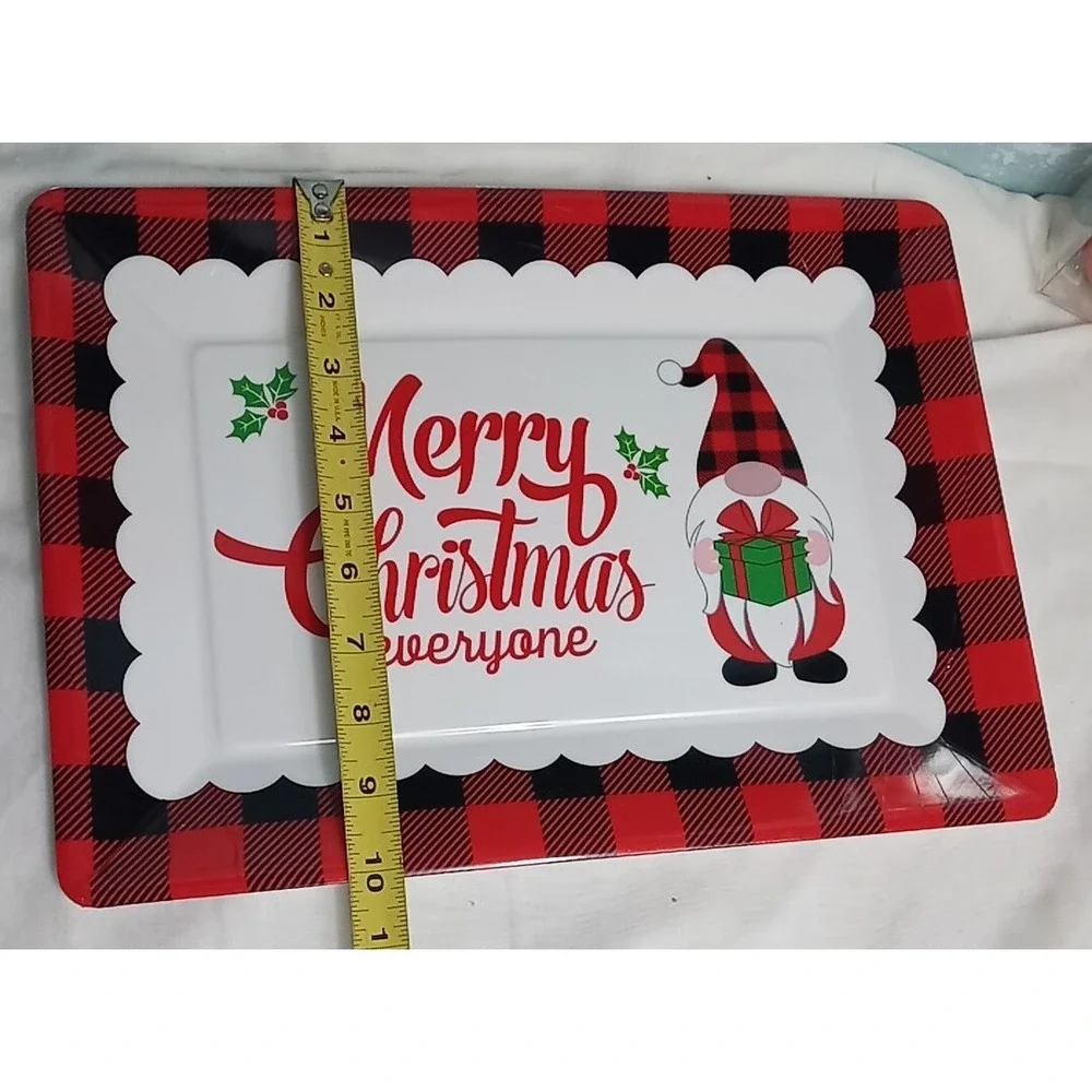 Christmas Ornament Lot With Tree Skirt Gnome Serving Tray Snowman Tree‎ Topper